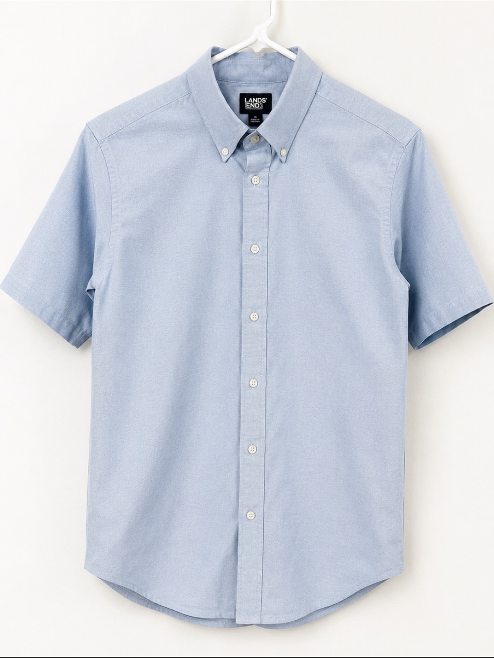Lands’ End Boys Light Blue Oxford Button-Down Shirt Youth 16 Classic Prep